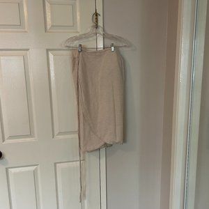 Marine Layer Beige Midi Wrap Skirt Size S